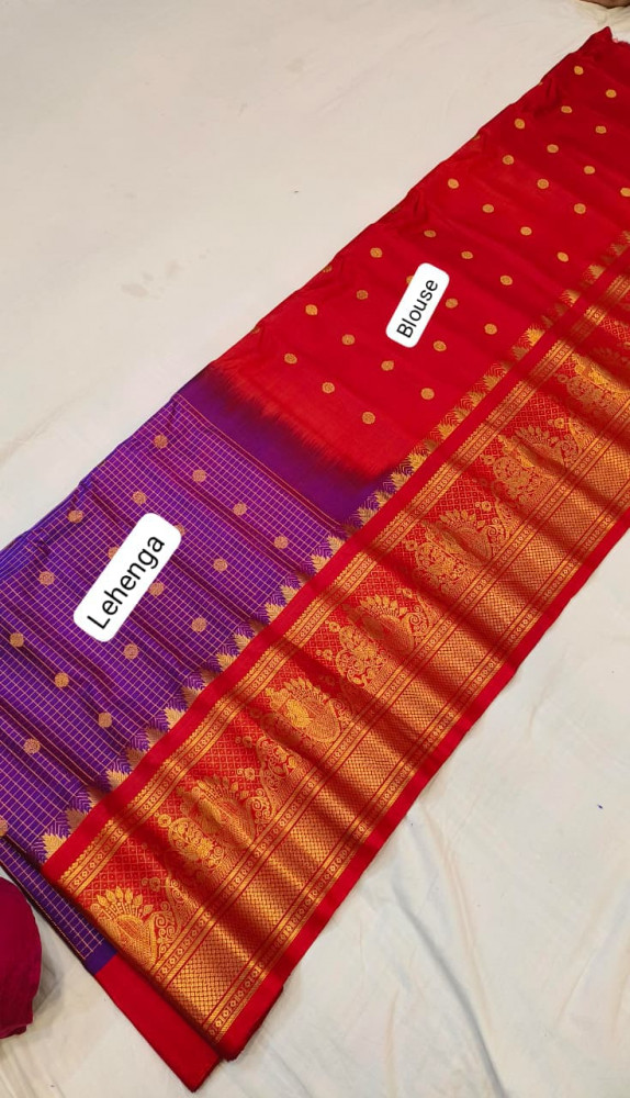 Image of Pure Gadwal Handloom Pattu Lehenga
