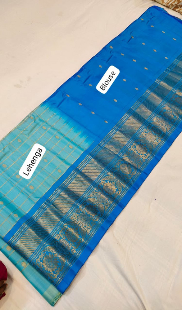 Image of Pure Gadwal Handloom Pattu Lehenga