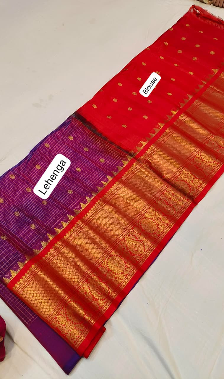 Pure Gadwal Handloom Pattu Lehenga
