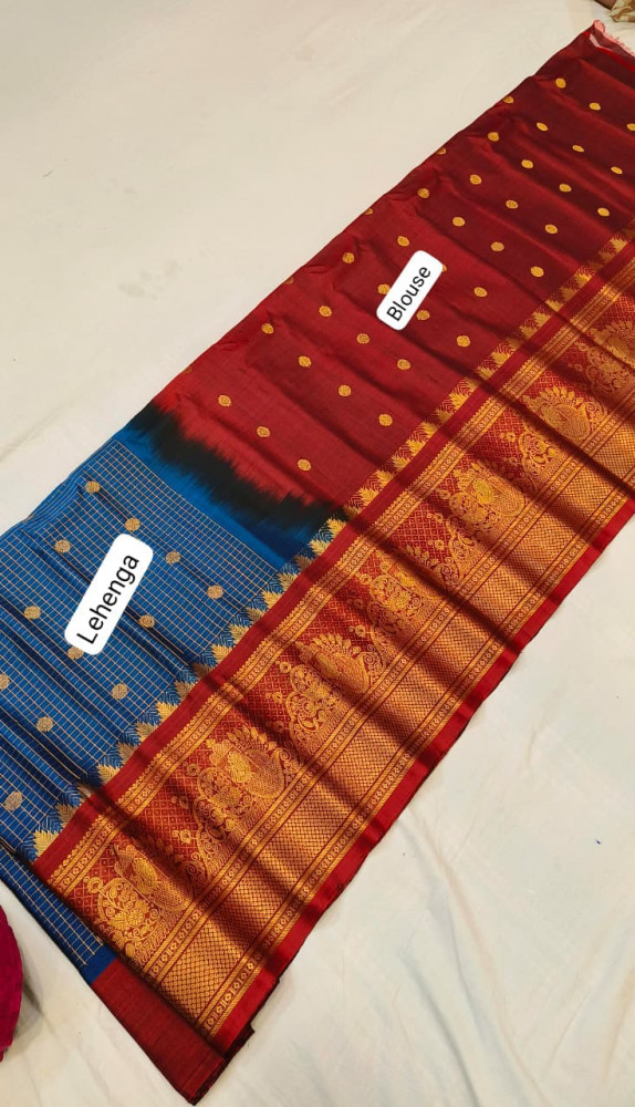Image of Pure Gadwal Handloom Pattu Lehenga