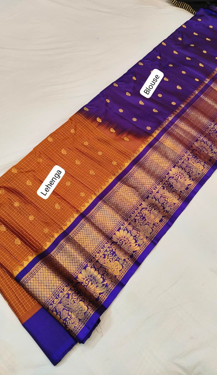 Pure Gadwal Handloom Pattu Lehenga