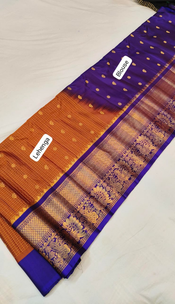 Image of Pure Gadwal Handloom Pattu Lehenga