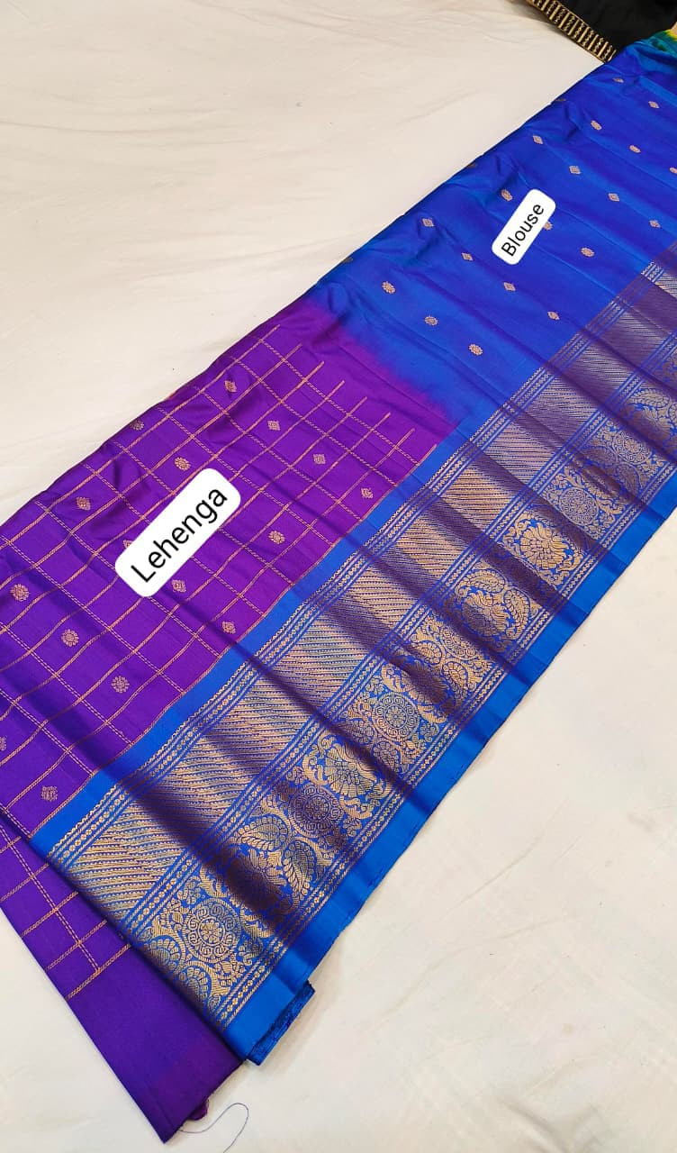 Pure Gadwal Handloom Pattu Lehenga