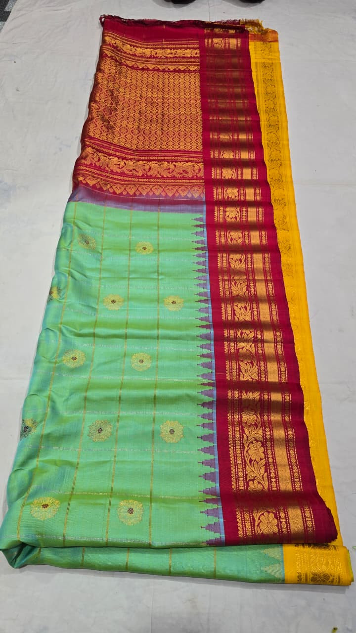 Gadwal Pure Silk Ganga Jamuna Saree