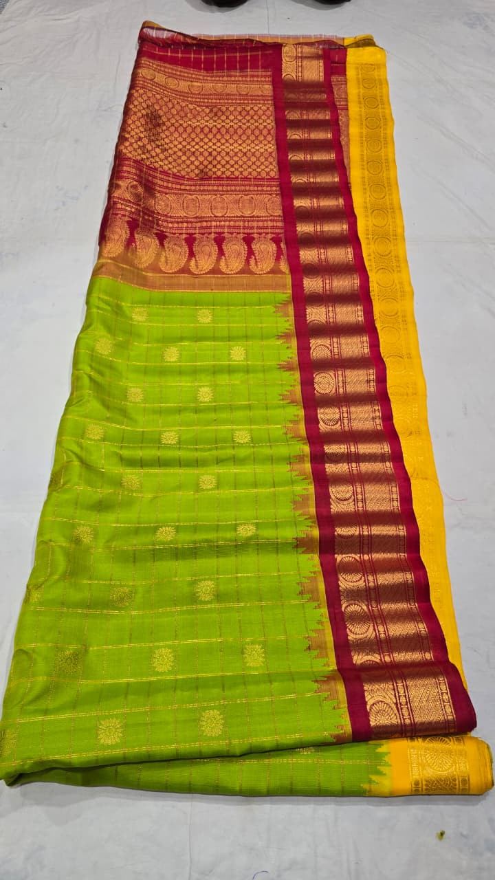 Gadwal Pure Silk Ganga Jamuna Saree