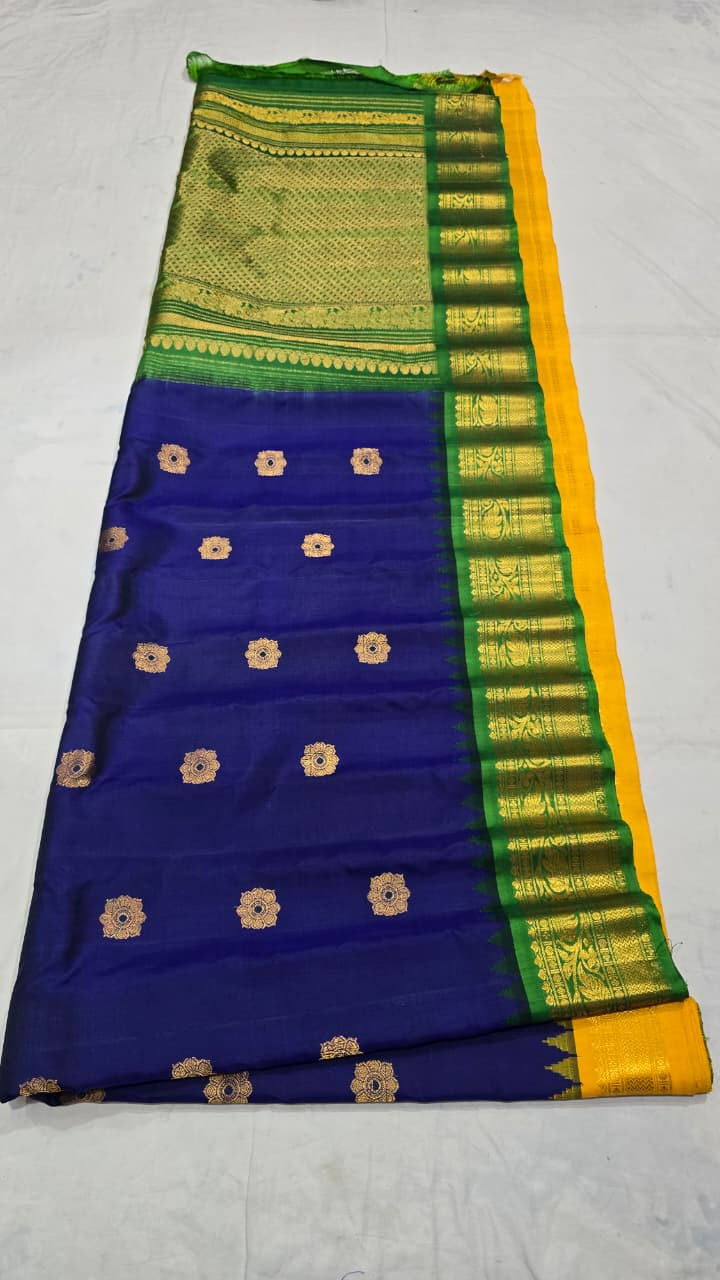 Gadwal Pure Silk Ganga Jamuna Saree
