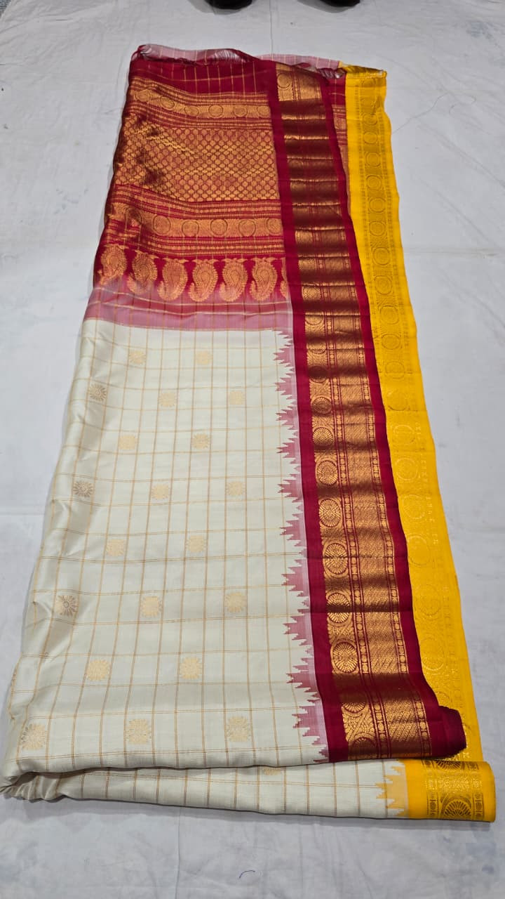Gadwal Pure Silk Ganga Jamuna Saree
