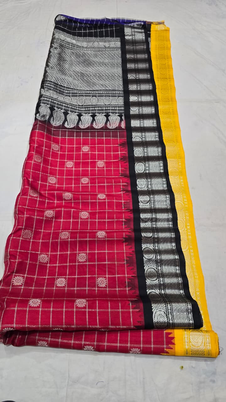Gadwal Pure Silk Ganga Jamuna Saree