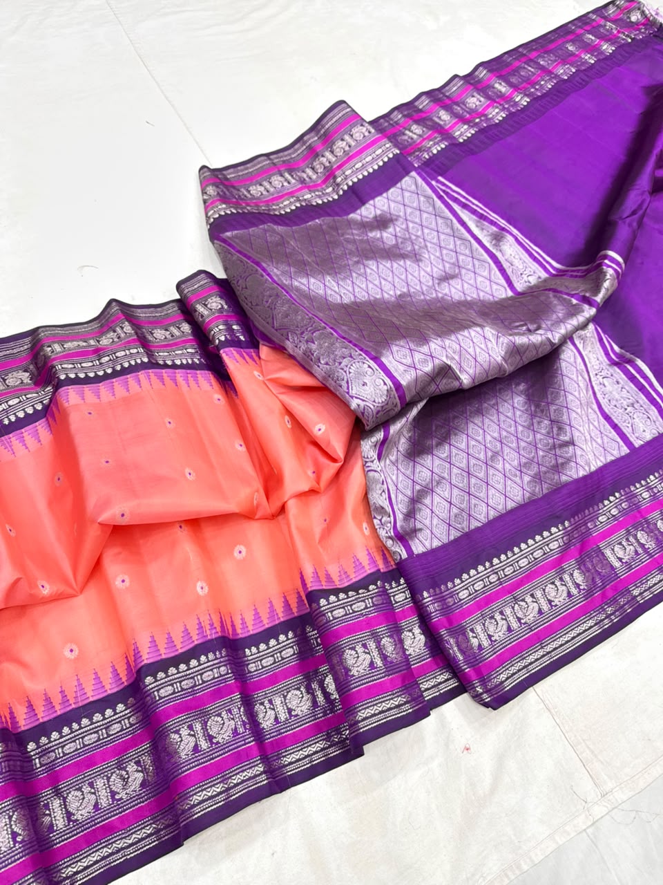 Gadwal Vintage Pure Silk Temple Border Saree