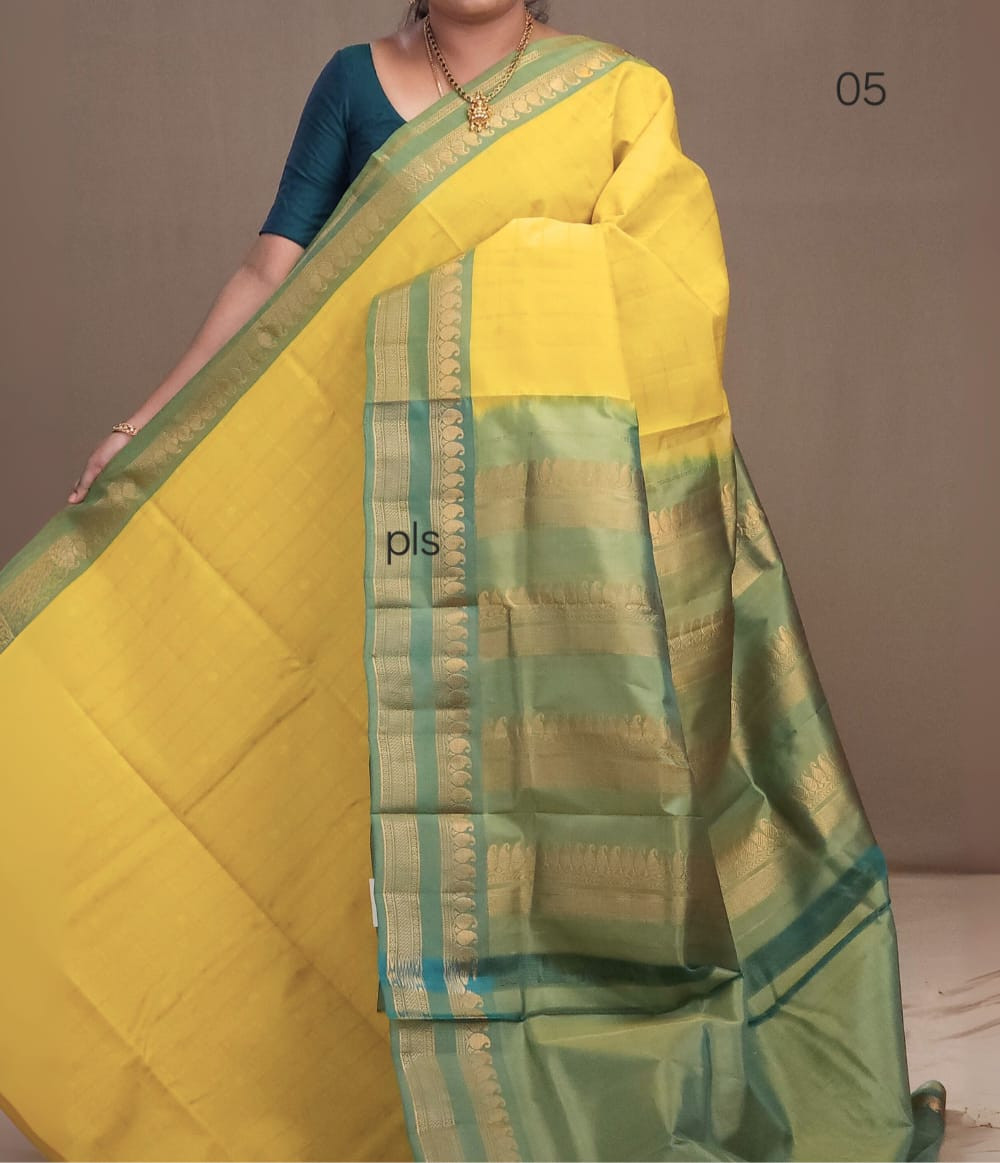 Gadwal Silk Cotton Saree With Zari Weaving