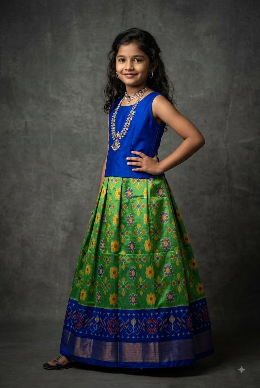 Ikkat Pure Silk Medium Size Lehenga