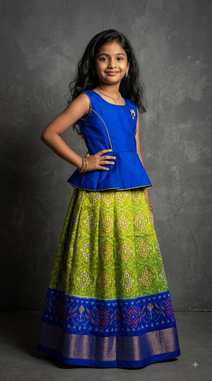 Ikkat Pure Silk Medium Size Lehenga