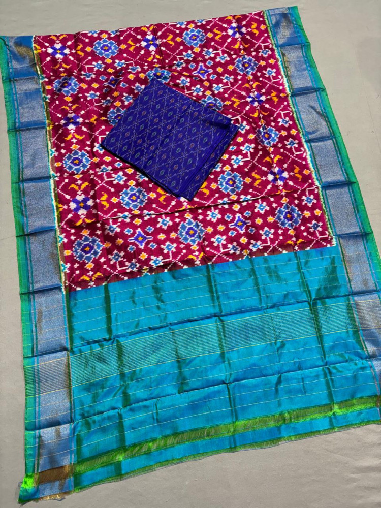 Image of Pochampally Ikkat Pattu Dress Material