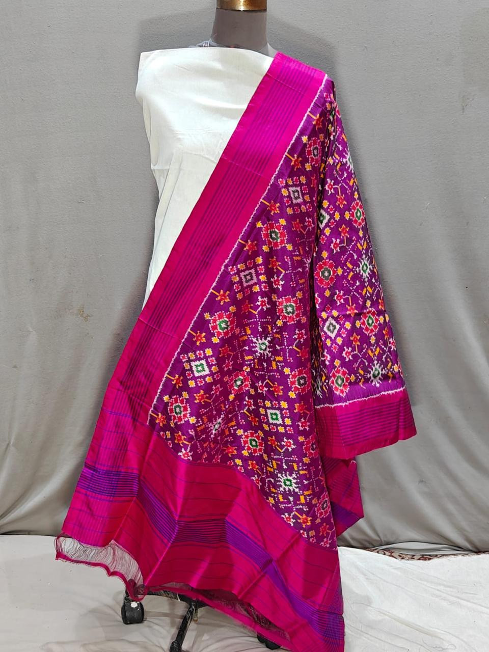 Ikkat Pure Silk Dupatta