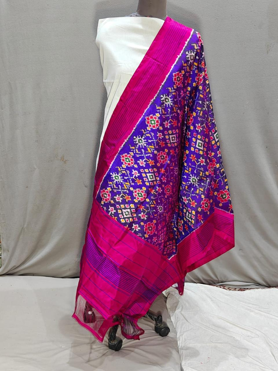 Ikkat Pure Silk Dupatta