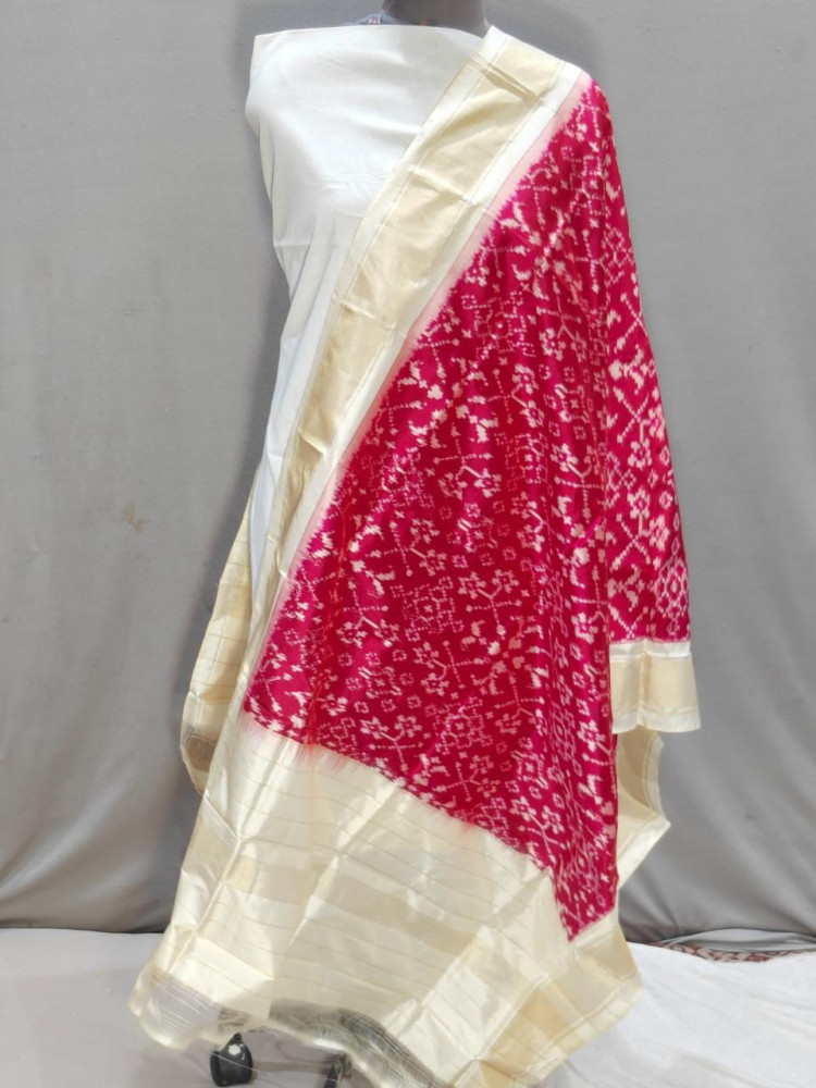 Image of Ikkat Pure Silk Dupatta