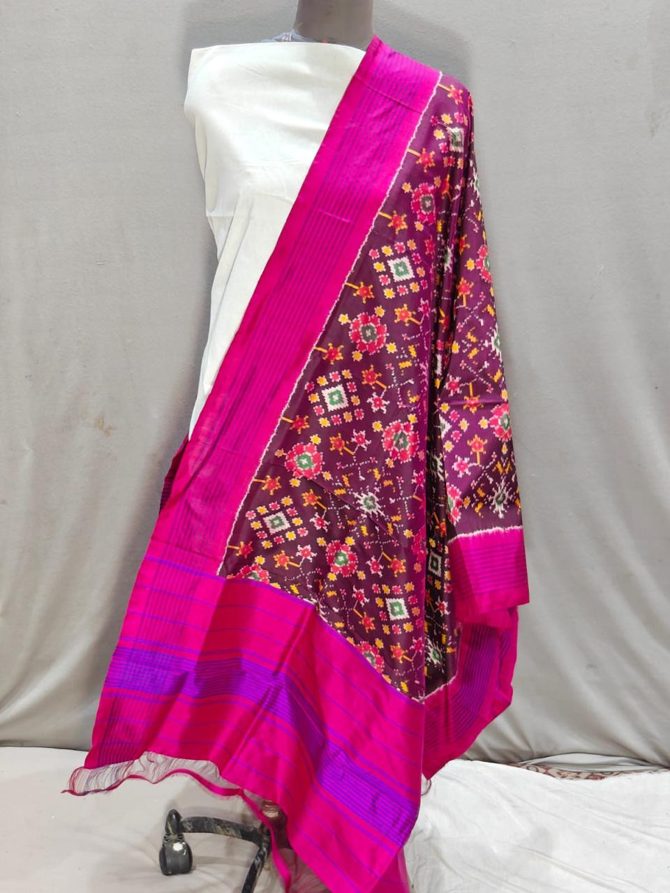 Ikkat Pure Silk Dupatta