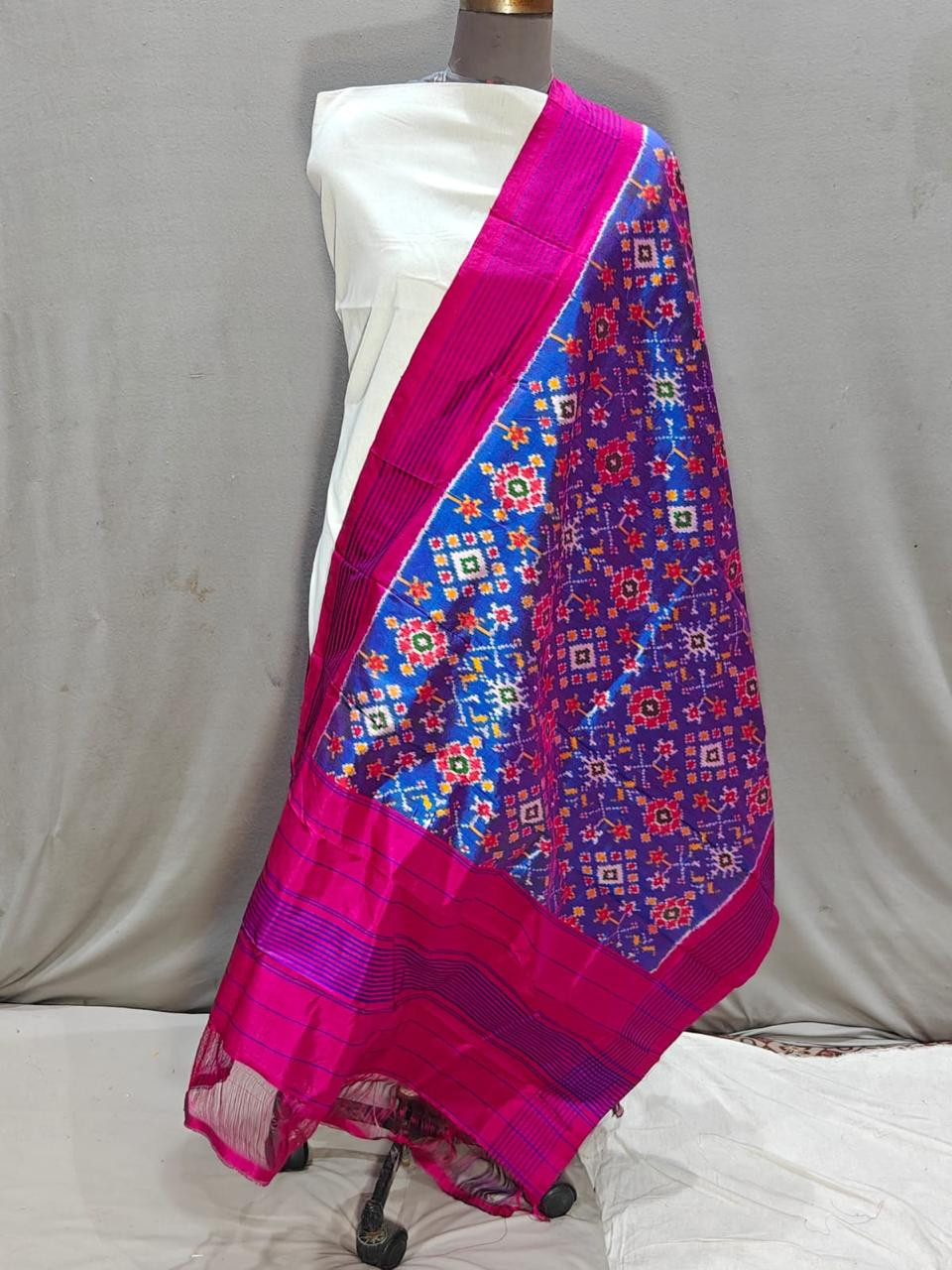 Ikkat Pure Silk Dupatta