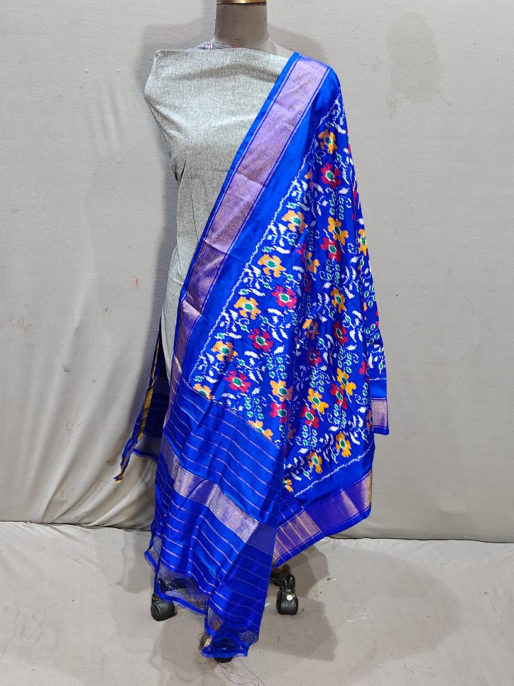 Image of Ikkat Pure Silk Dupatta