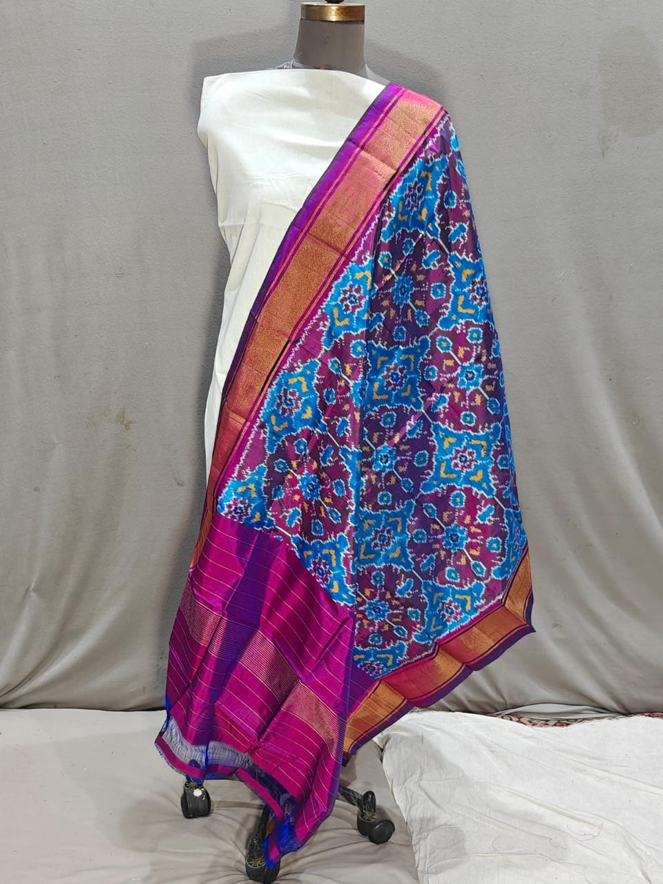 Ikkat Pure Silk Dupatta