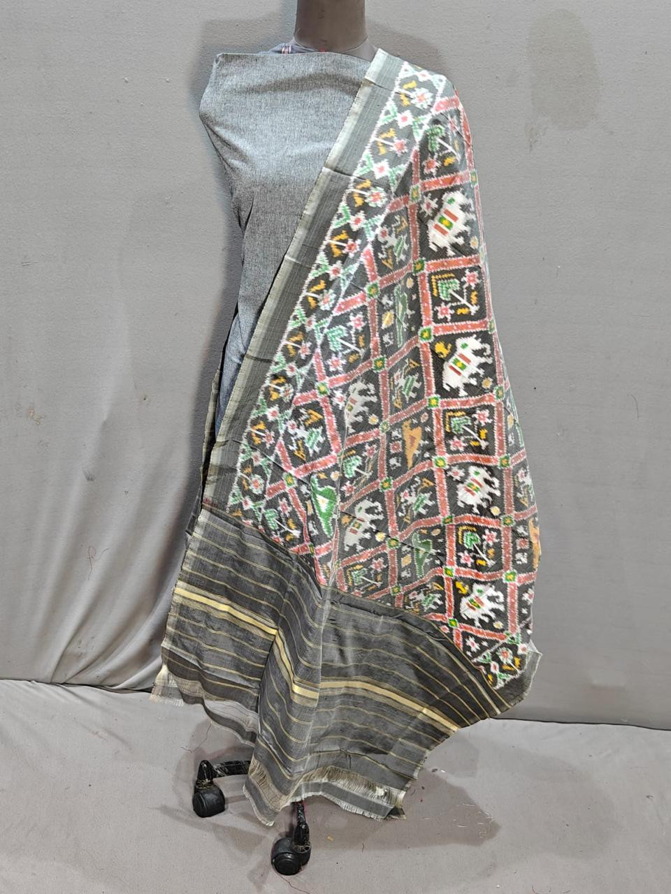 Ikkat Pure Silk Dupatta