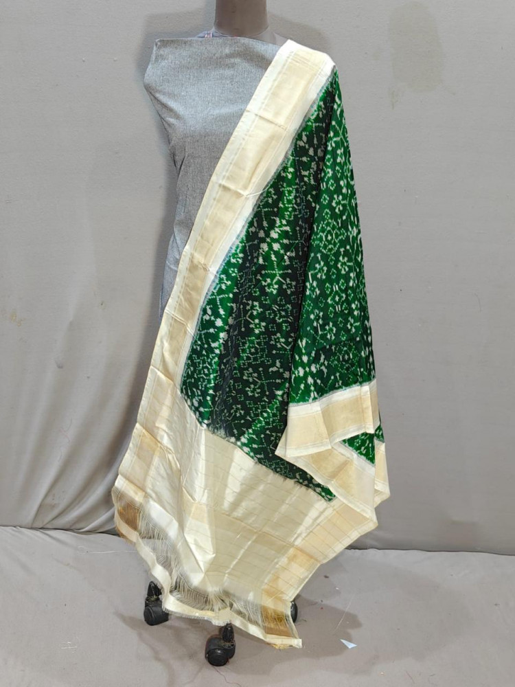 Image of Ikkat Pure Silk Dupatta
