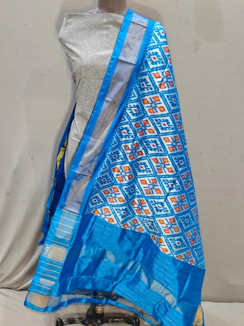 Ikkat Pure Silk Dupatta
