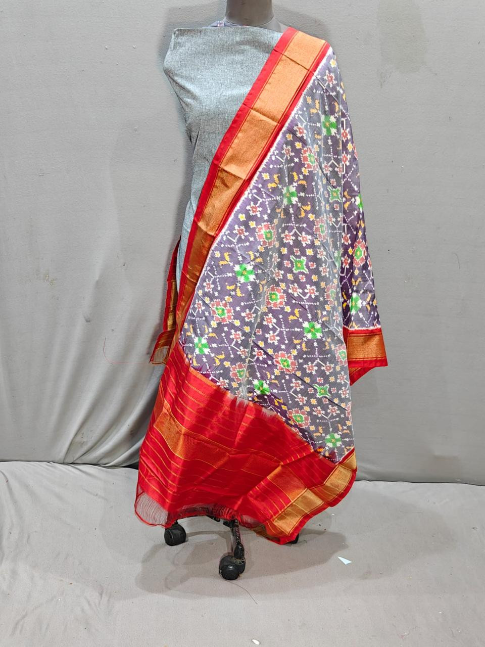 Ikkat Pure Silk Dupatta