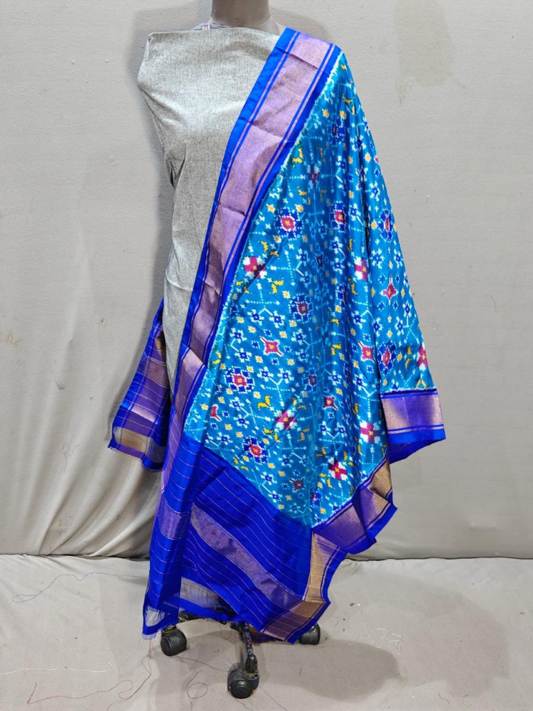 Image of Ikkat Pure Silk Dupatta