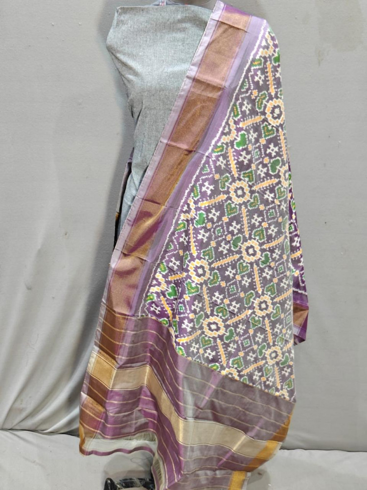 Image of Ikkat Pure Silk Dupatta