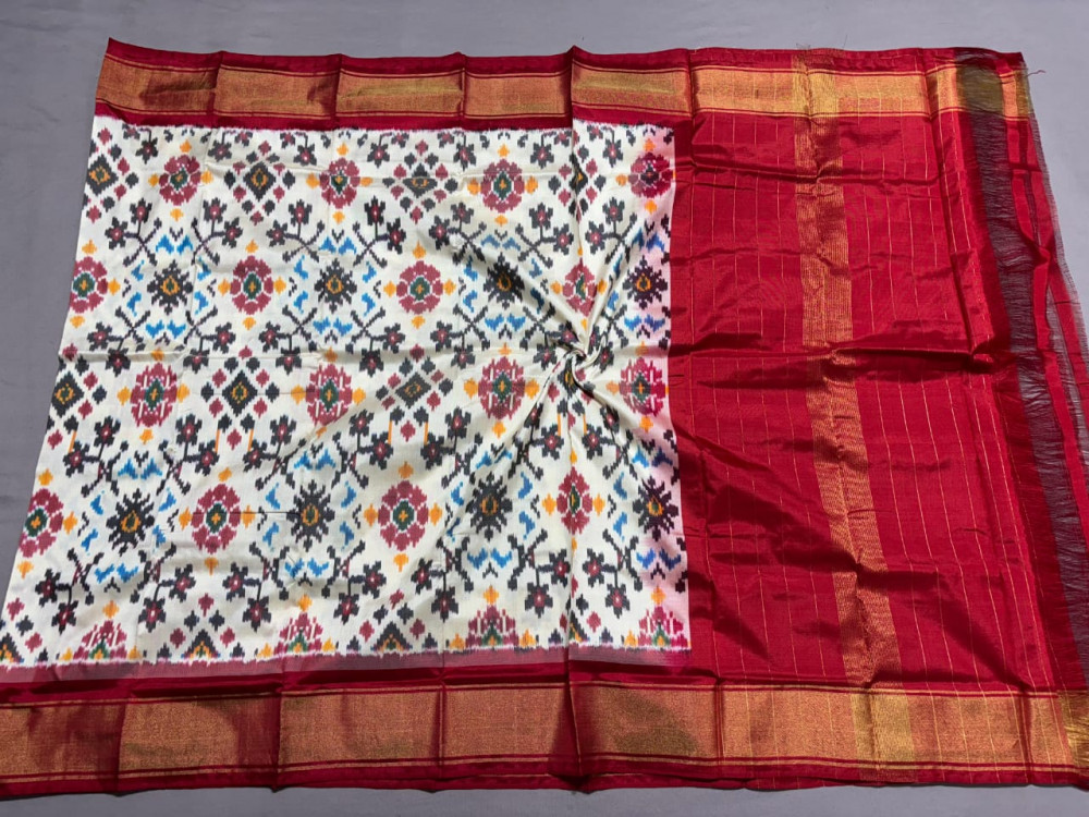 Image of Ikkat Pure Silk Dupatta