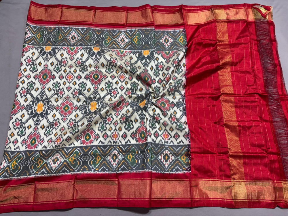 Image of Ikkat Pure Silk Dupatta