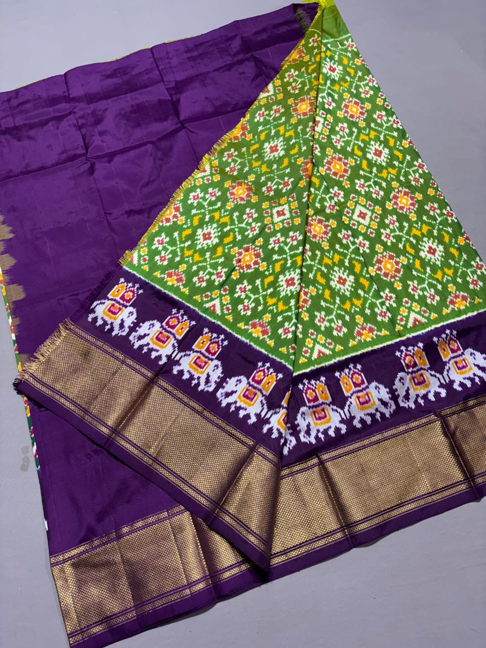 Ikkat Pure Silk Free Size Lehenga