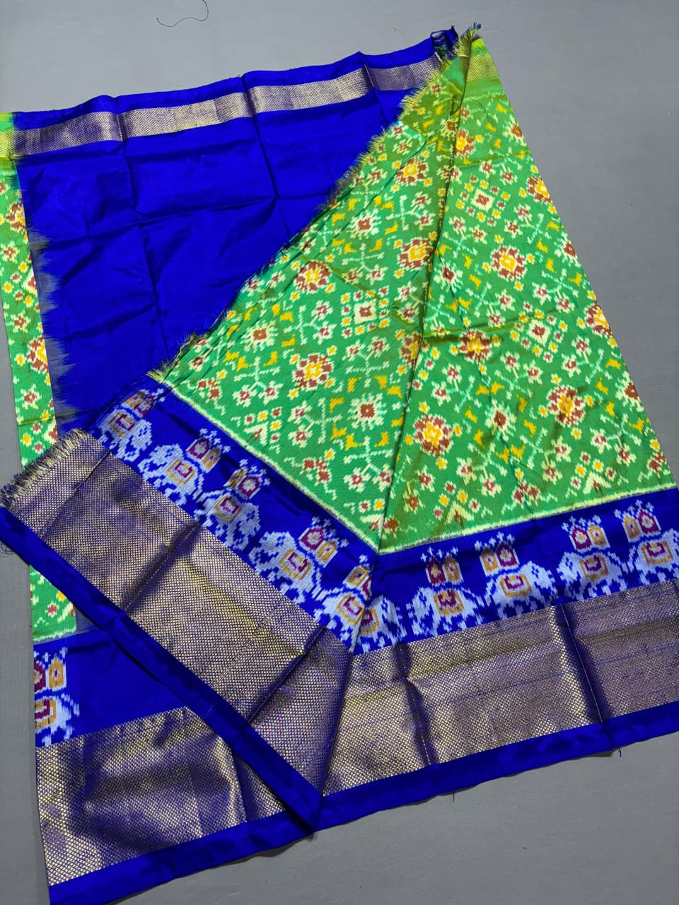 Ikkat Pure Silk Free Size Lehenga