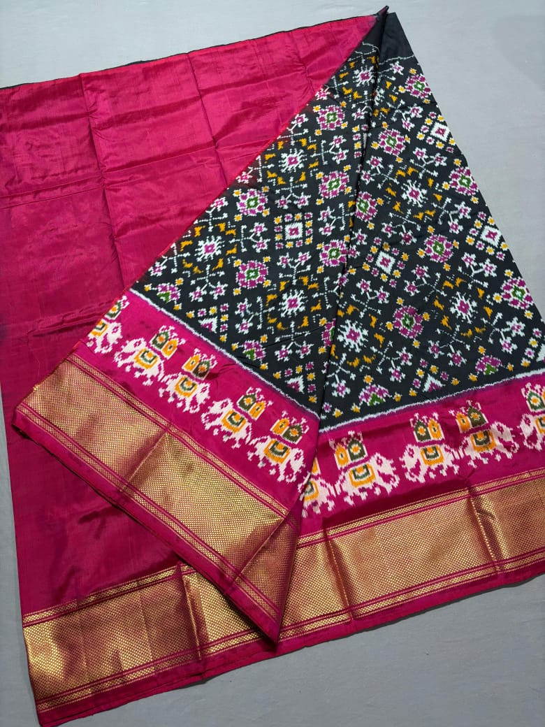 Ikkat Pure Silk Free Size Lehenga