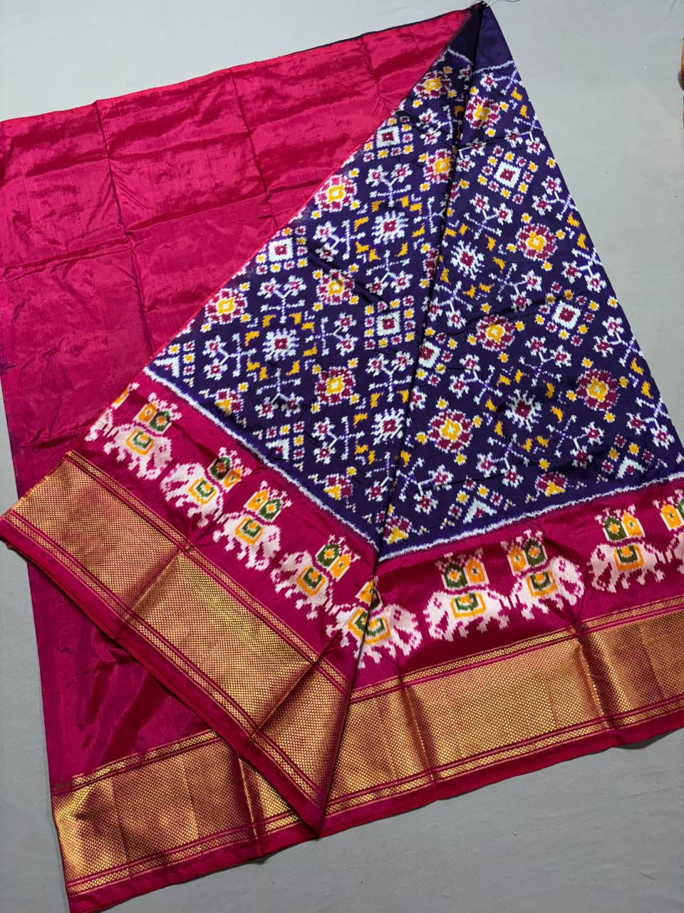 Ikkat Pure Silk Free Size Lehenga