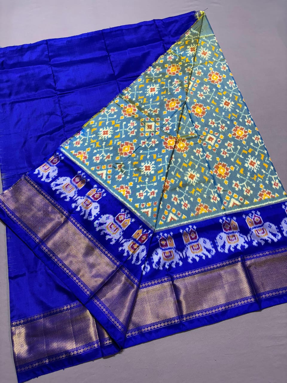 Ikkat Pure Silk Free Size Lehenga