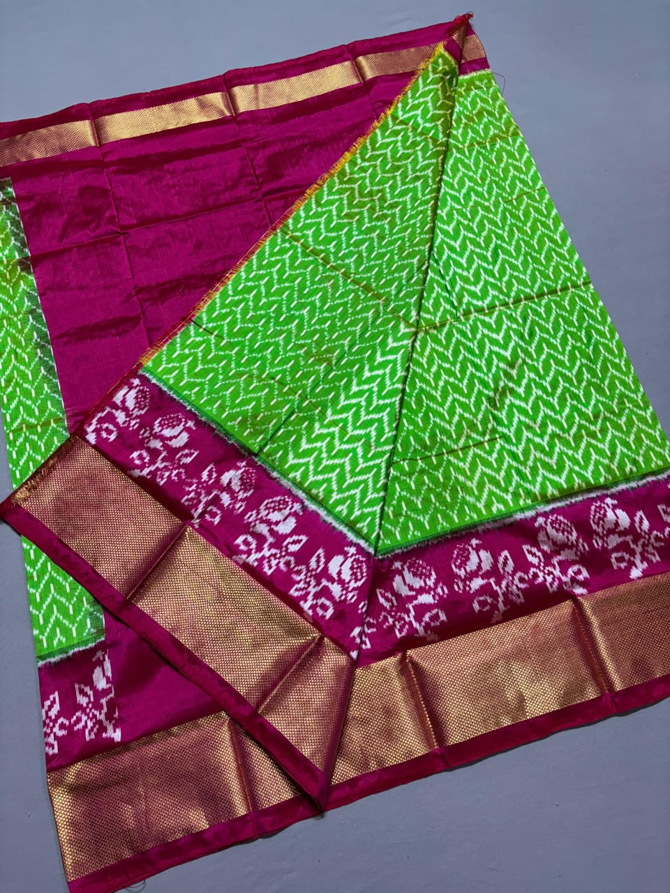 Ikkat Pure Silk Free Size Lehenga