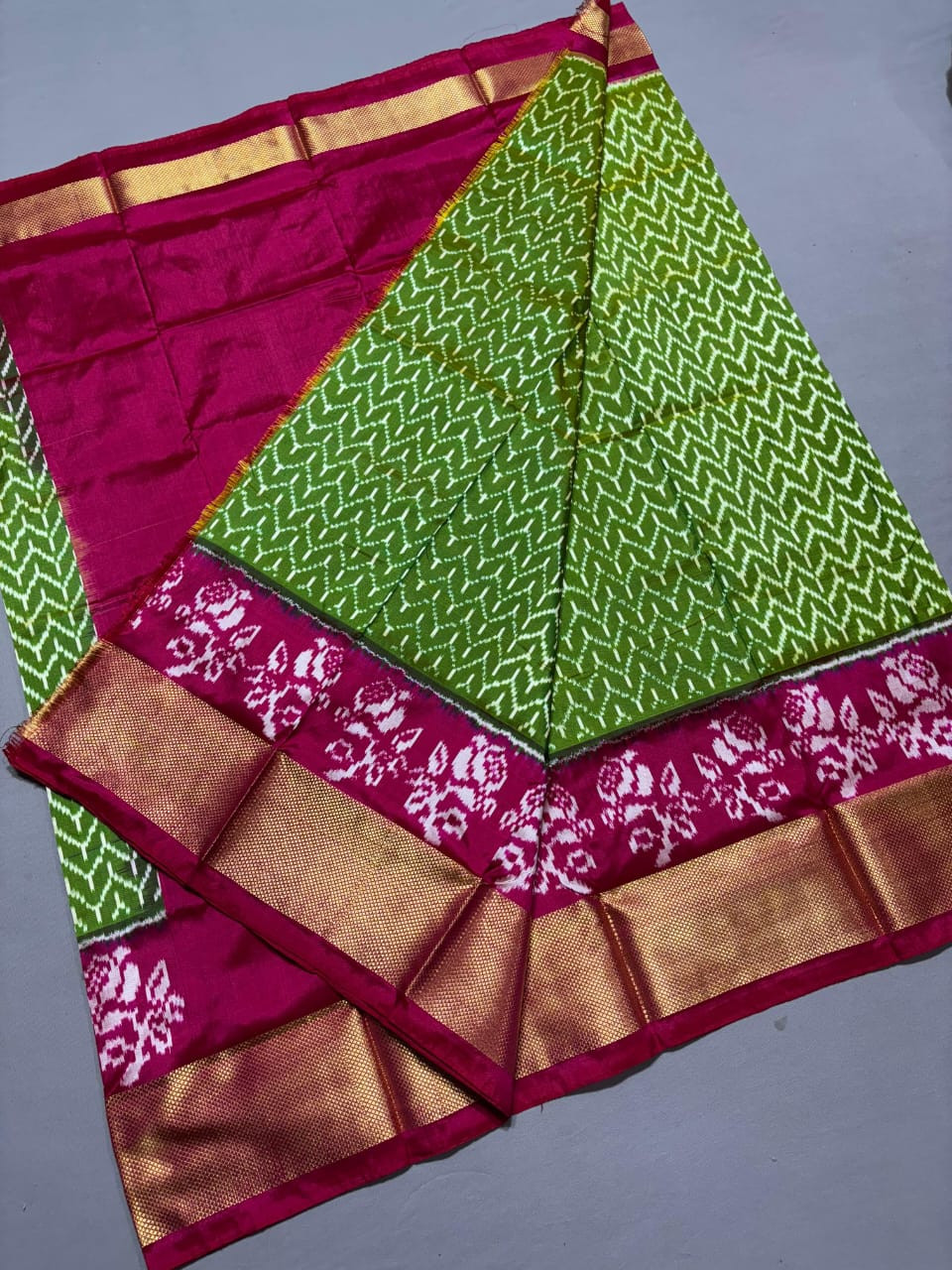 Ikkat Pure Silk Free Size Lehenga