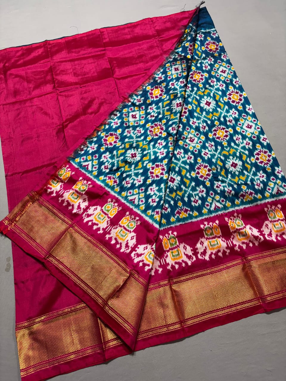 Ikkat Pure Silk Free Size Lehenga