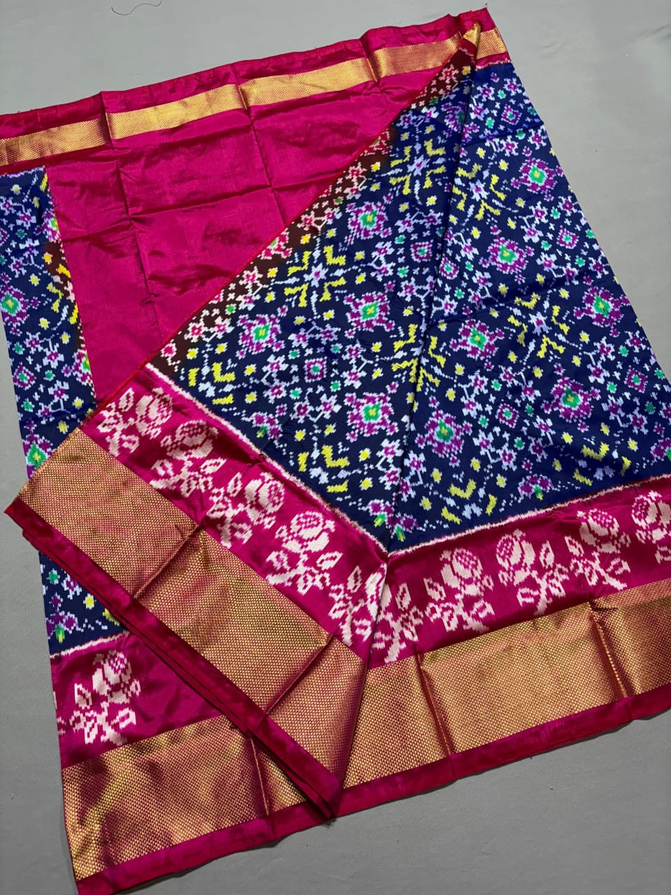 Ikkat Pure Silk Free Size Lehenga