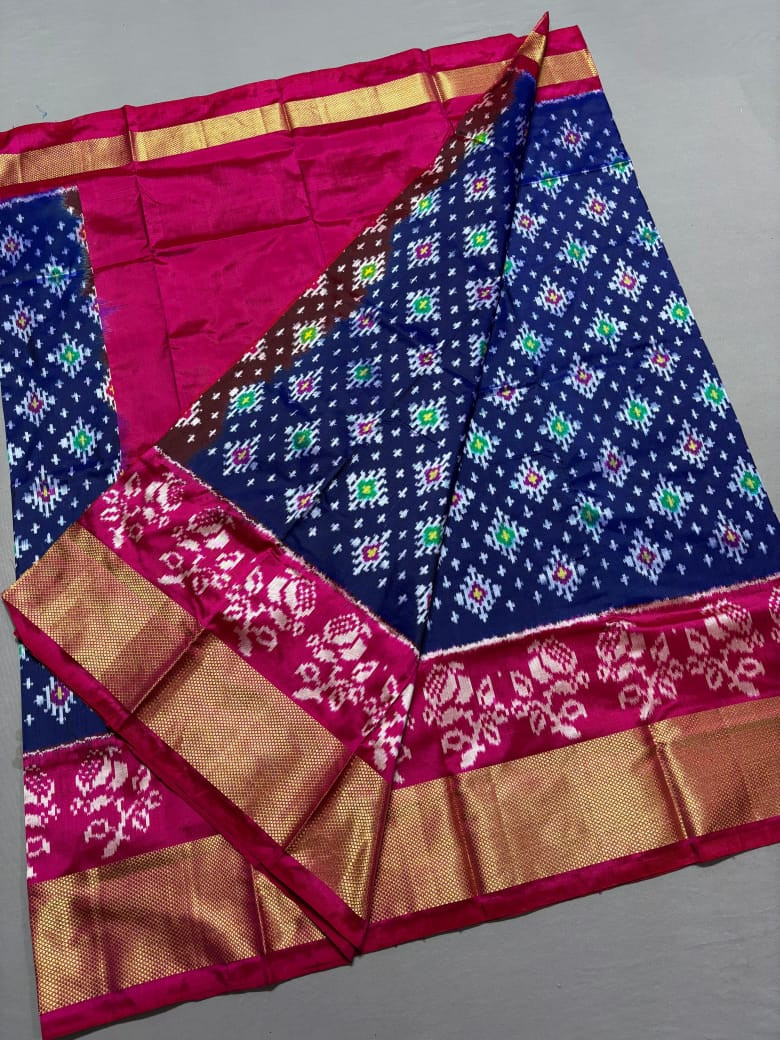 Ikkat Pure Silk Free Size Lehenga