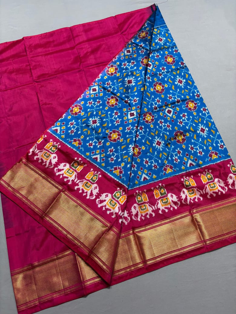 Ikkat Pure Silk Free Size Lehenga