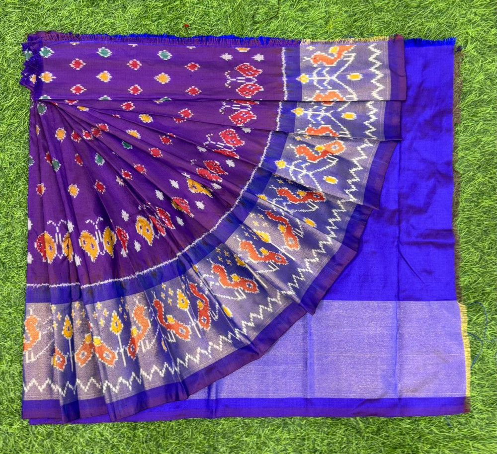 Image of Ikkat Pure Silk Zero Size Lehenga