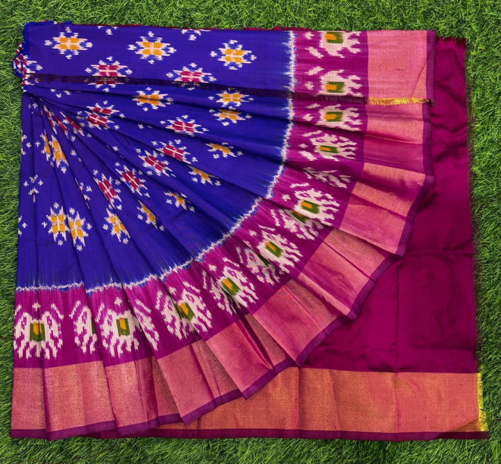 Image of Ikkat Pure Silk Zero Size Lehenga