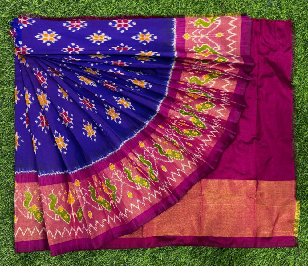 Image of Ikkat Pure Silk Zero Size Lehenga