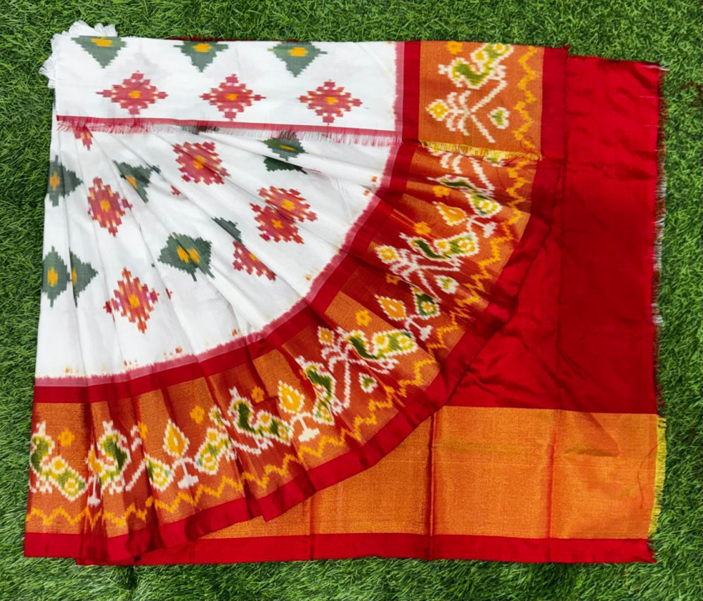 Image of Ikkat Pure Silk Zero Size Lehenga