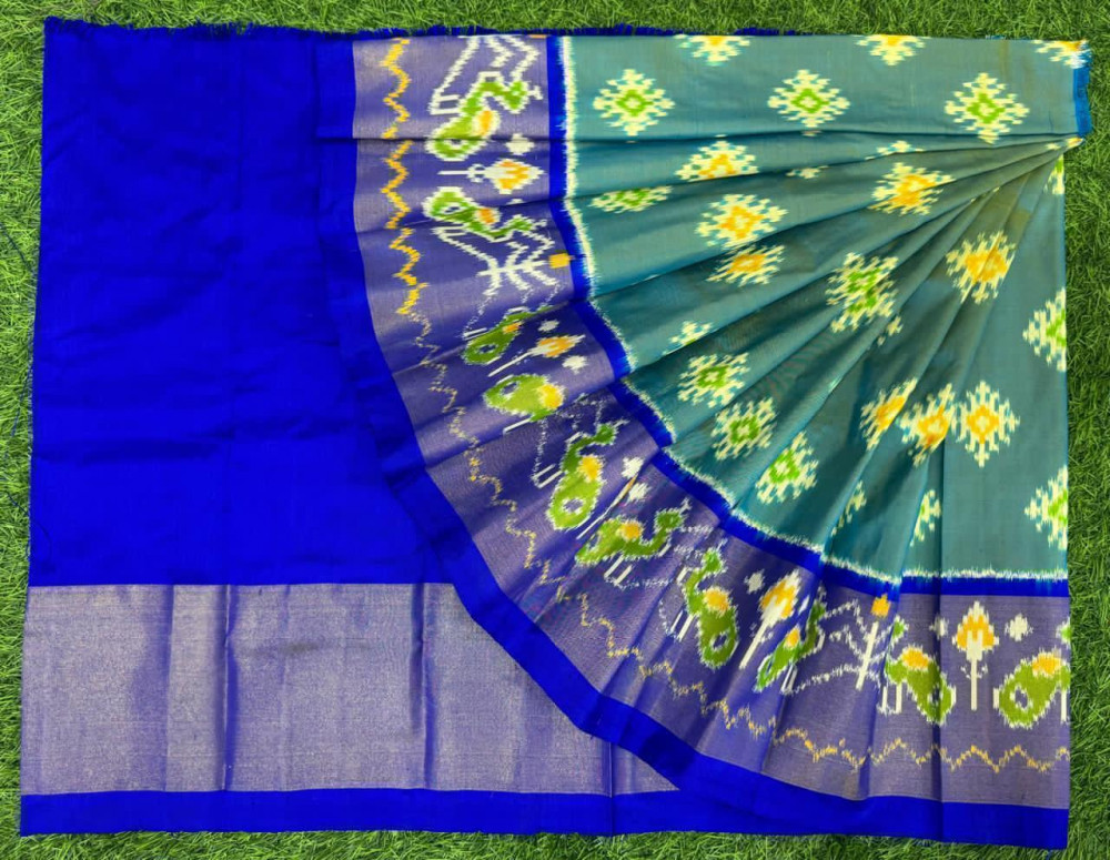 Image of Ikkat Pure Silk Zero Size Lehenga