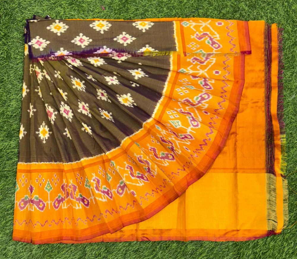 Image of Ikkat Pure Silk Zero Size Lehenga