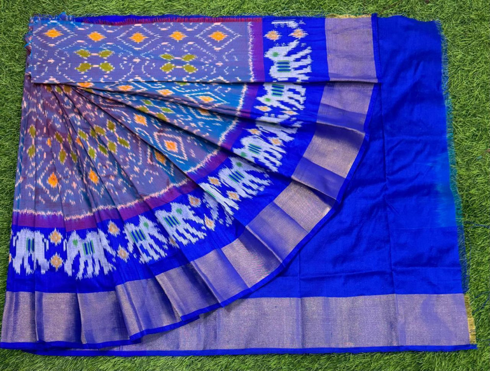 Image of Ikkat Pure Silk Zero Size Lehenga